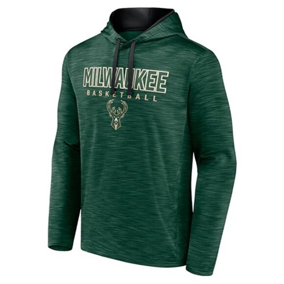 Fanatics Fast Break Green Milwaukee Bucks Hooded Sweatshirt NWT Sz L - Picture 1 of 3
